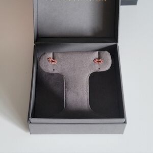 EF Collection lips ruby earrings in 14k rose gold